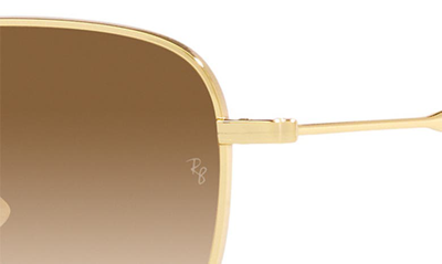 Ray Ban 57mm Gradient Pillow Sunglasses In Gold Flash