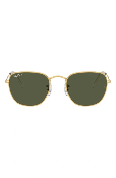 Ray Ban Frank 54mm Polarized Square Sunglasses In Yellow Gold