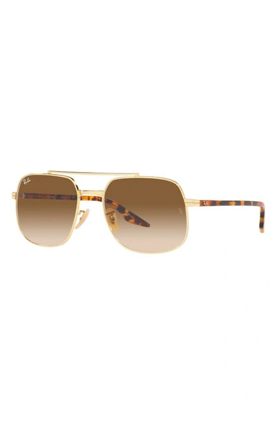Ray Ban 56mm Gradient Square Sunglasses In Gold Flash
