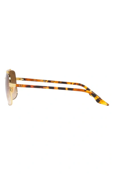 Ray Ban 56mm Gradient Square Sunglasses In Gold Flash