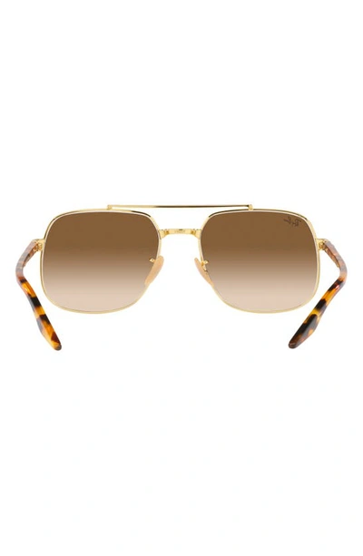 Ray Ban 56mm Gradient Square Sunglasses In Gold Flash