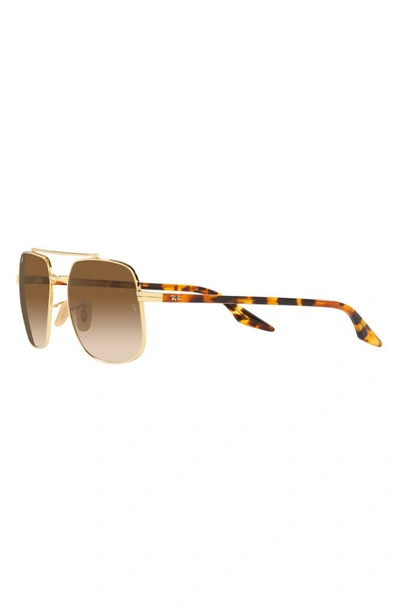 Ray Ban 56mm Gradient Square Sunglasses In Gold Flash