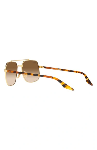 Ray Ban 56mm Gradient Square Sunglasses In Gold Flash
