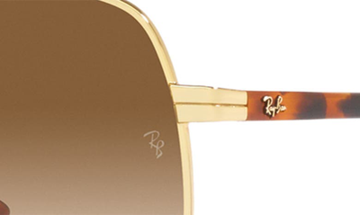 Ray Ban 56mm Gradient Square Sunglasses In Gold Flash