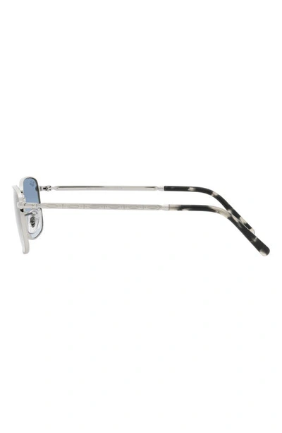 Ray Ban 60mm Gradient Rectangular Sunglasses In Silver