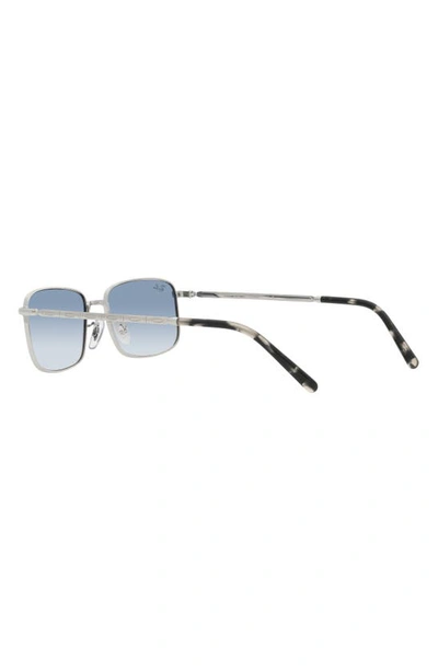 Ray Ban 60mm Gradient Rectangular Sunglasses In Silver