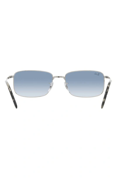 Ray Ban 60mm Gradient Rectangular Sunglasses In Silver