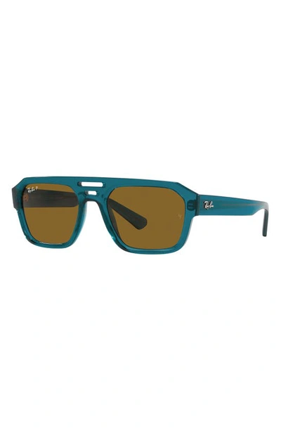 Ray Ban Ray-ban Womens Blue Rb4397 Corrigan Rectangle-frame Acetate Sunglasses In Light Blue