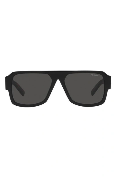 Shop Prada 56mm Pilot Sunglasses In Dark Grey