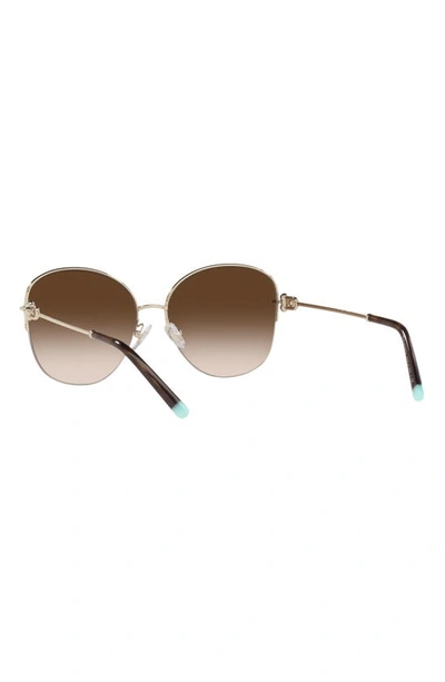 Shop Tiffany & Co 58mm Gradient Pillow Sunglasses In Pale Gold
