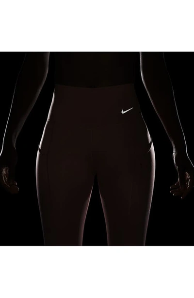 Shop Nike Dri-fit Go High Waist 7/8 Leggings In Red Stardust/ Black