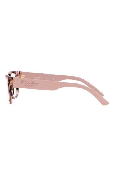 Prada 54mm Rectangular Optical Glasses In Tortoise