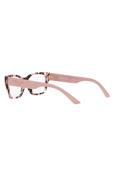 Prada 54mm Rectangular Optical Glasses In Tortoise