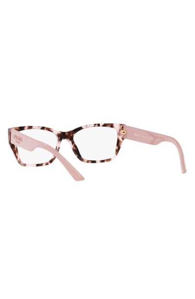 Prada 54mm Rectangular Optical Glasses In Tortoise