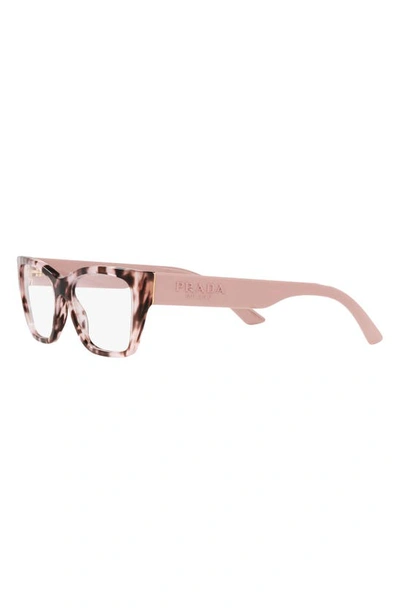 Prada 54mm Rectangular Optical Glasses In Tortoise