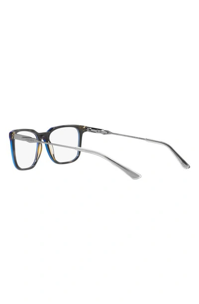 Shop Prada 55mm Rectangular Optical Glasses In Blue Tort