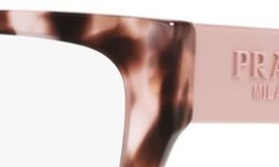 Prada 54mm Rectangular Optical Glasses In Tortoise