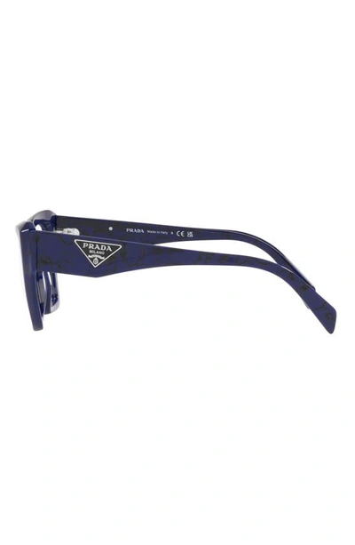 Shop Prada 51mm Square Optical Glasses In Black Blue