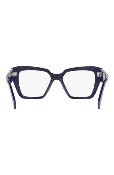 Shop Prada 51mm Square Optical Glasses In Black Blue