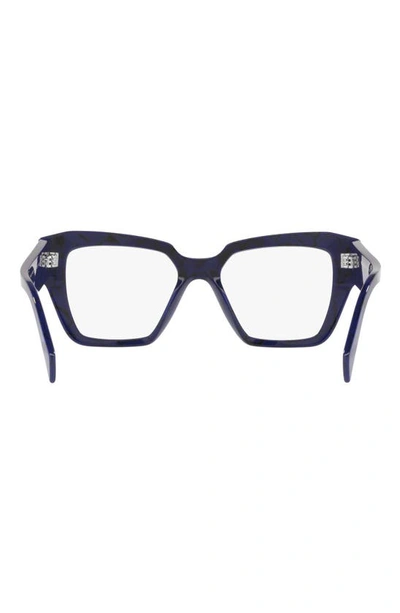 Prada 51mm Square Optical Glasses In Black Blue