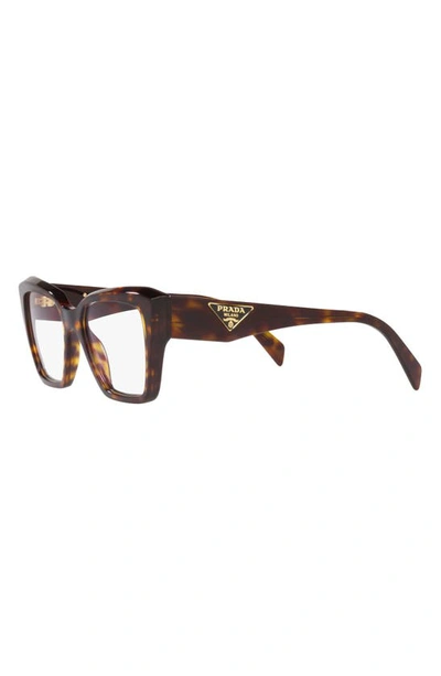 Shop Prada 51mm Square Optical Glasses In Tortoise