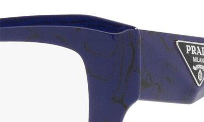 Prada 51mm Square Optical Glasses In Black Blue