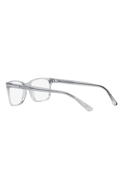 Shop Prada 56mm Rectangular Optical Glasses In Crystal Grey