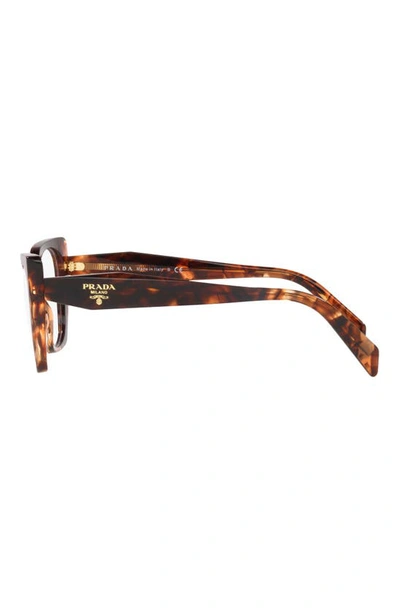 Shop Prada 54mm Square Optical Glasses In Brown Tort