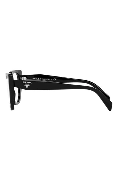 Prada 54mm Square Optical Glasses In Black