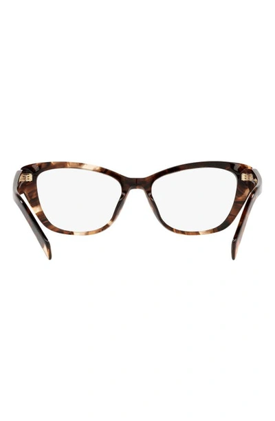 Shop Prada 52mm Cat Eye Optical Glasses In Caramel