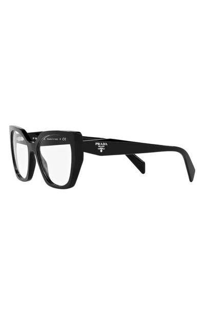 Prada 54mm Square Optical Glasses In Black
