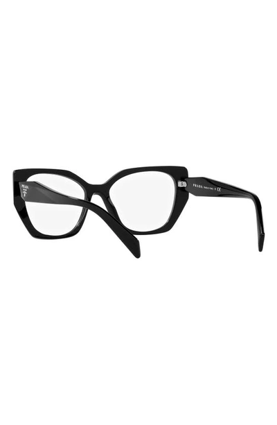 Prada 54mm Square Optical Glasses In Black