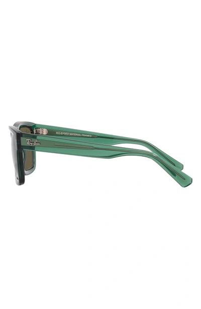 Ray Ban Warren 57mm Rectangular Sunglasses In Transparent Green