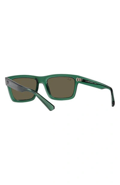 Ray Ban Warren 57mm Rectangular Sunglasses In Transparent Green