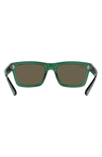 Ray Ban Warren 57mm Rectangular Sunglasses In Transparent Green