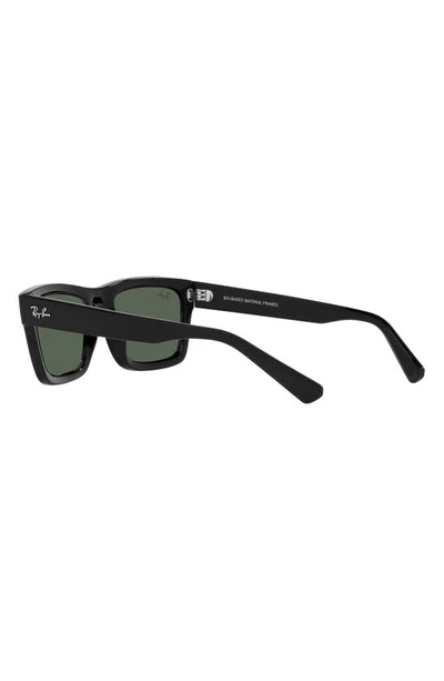 Ray Ban Warren 57mm Rectangular Sunglasses In Black