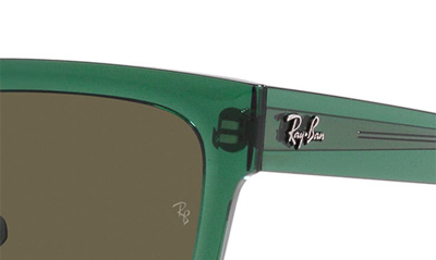 Ray Ban Warren 57mm Rectangular Sunglasses In Transparent Green