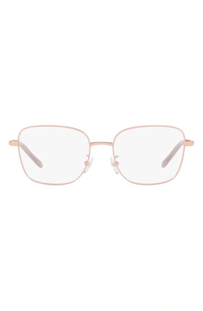Tory Burch 53mm Square Optical Glasses In Blush