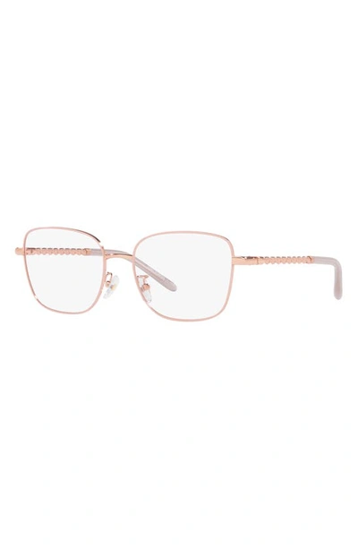 Tory Burch 53mm Square Optical Glasses In Blush