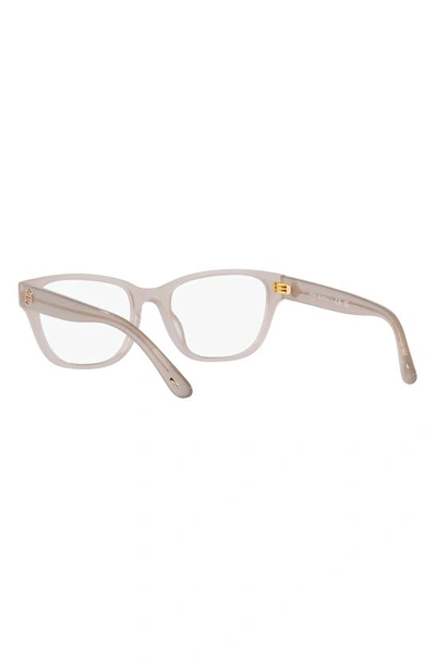 Shop Tory Burch 52mm Rectangular Optical Glasses In Blush