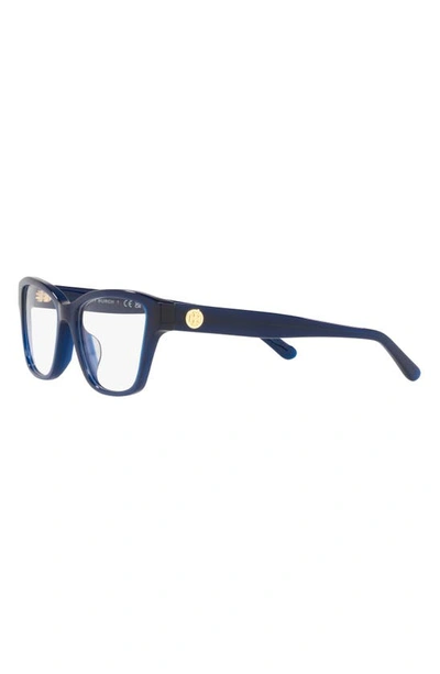 Tory Burch 53mm Rectangular Optical Glasses In Navy