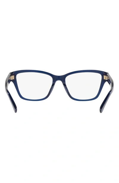 Tory Burch 53mm Rectangular Optical Glasses In Navy