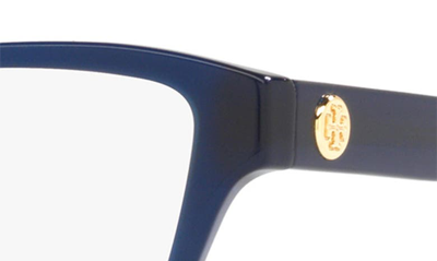 Tory Burch 53mm Rectangular Optical Glasses In Navy