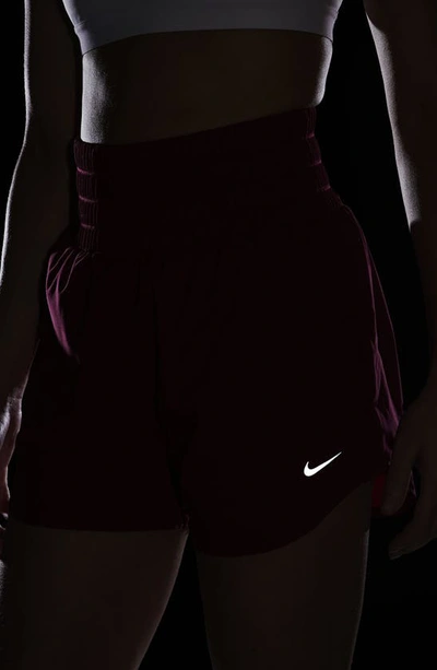 Shop Nike Dri-fit Ultrahigh Waist 3-inch Brief Lined Shorts In Noble Red