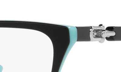 Shop Tiffany & Co 55mm Rectangular Optical Glasses In Black Blue