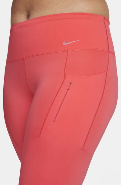 Nike Dri-fit Go High Waist 7/8 Leggings In Ember Glow/ Black