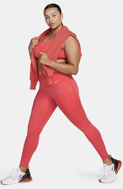 Nike Dri-fit Go High Waist 7/8 Leggings In Ember Glow/ Black