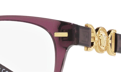 Versace 53mm Cat Eye Optical Glasses In Transparent Violet