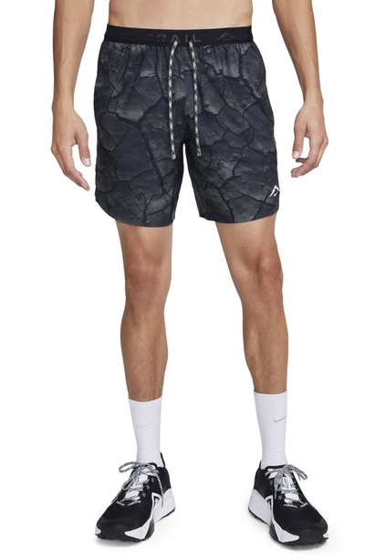 Shop Nike Dri-fit Stride Shorts In Medium Ash/black/white