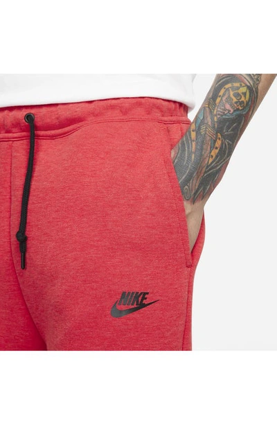 Shop Nike Tech Fleece Sweat Shorts In University Red / Black